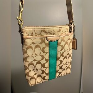 Coach crossbody, green.